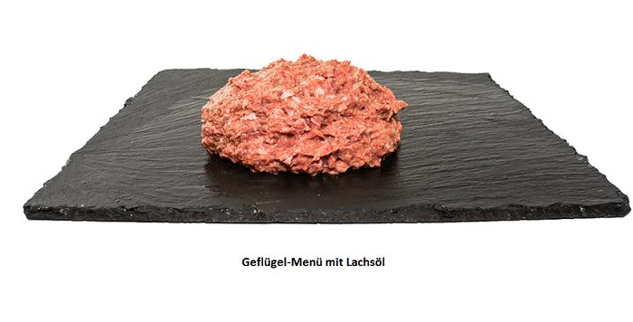 Barf Geflügel-Menü mit Lachsöl