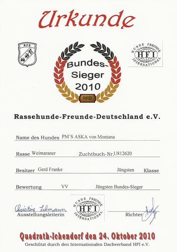 Aska RFD HFI Bundes Sieger 2010