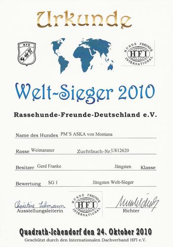 Aska RFD HFI Welt Sieger 2010