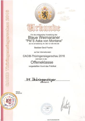 Aska IHV Thüringensiegerschau 2016 Aska IHV Thüringensiegerschau 2016